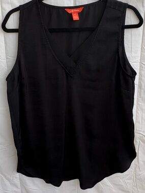 Joe Fresh Black V-Neck Silk-Look Sleeveless Camisole, Women’s, Size S.